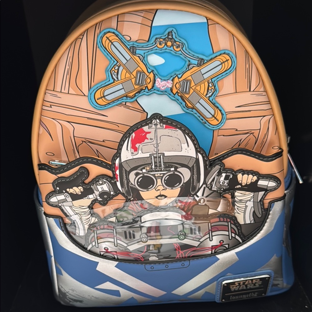 Loungefly Star Wars Podracer Backpack - Tan, Blue, Silver